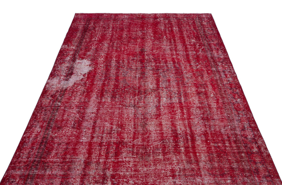 Kırmızı Anadolu Eskitme Modern Yün Halı 158x257 - Özel Seri