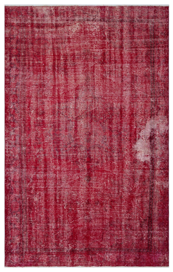 Kırmızı Anadolu Eskitme Modern Yün Halı 158x257 - Özel Seri