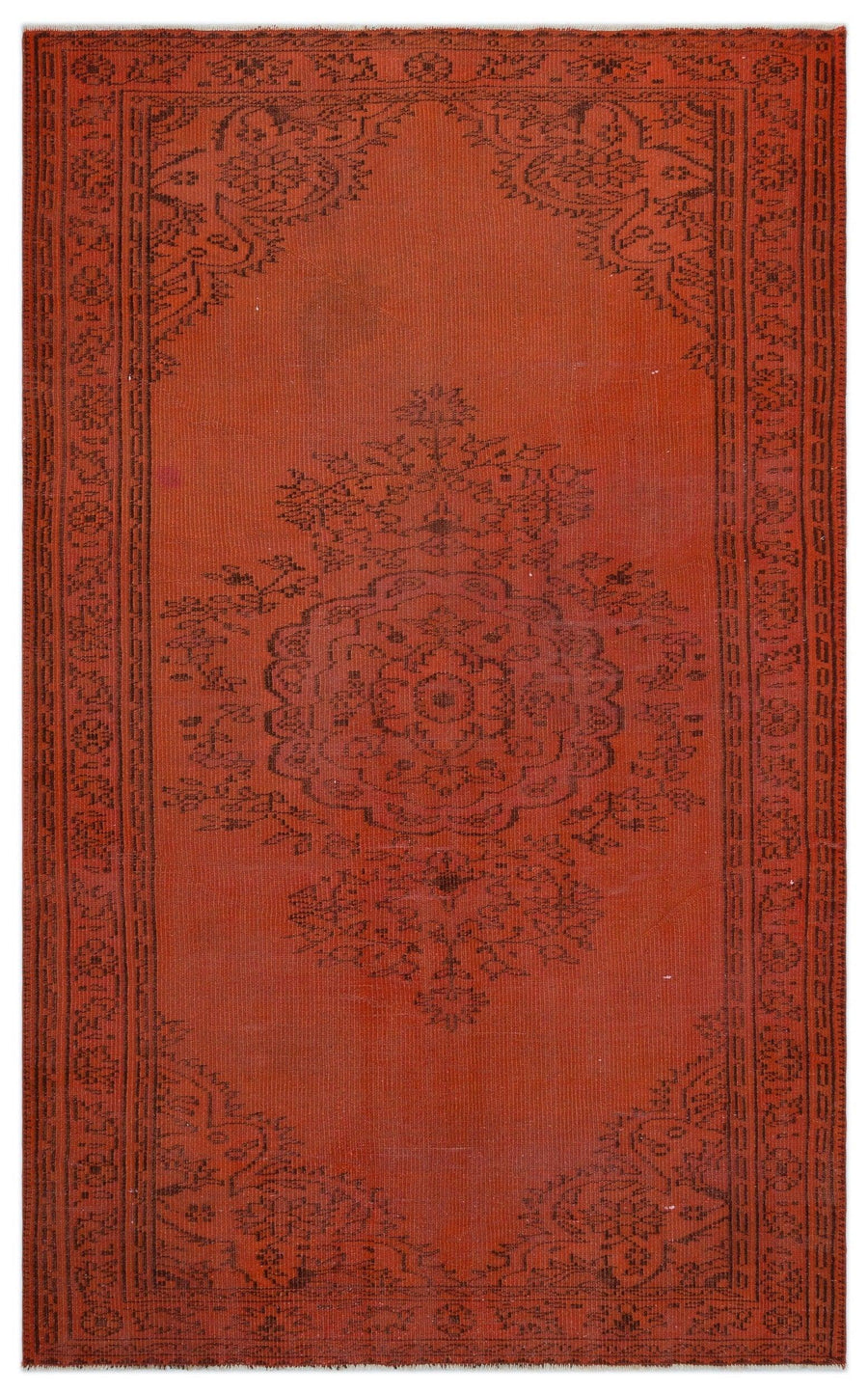 Red Medallion Hand-Knotted Wool Rug 156x256 cm (5'1" x 8'5") – in the hallway