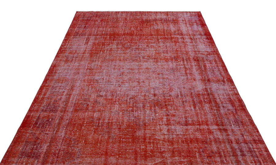 Kırmızı Anadolu Eskitme Geometrik Yün Halı 176x279 - Özel Seri