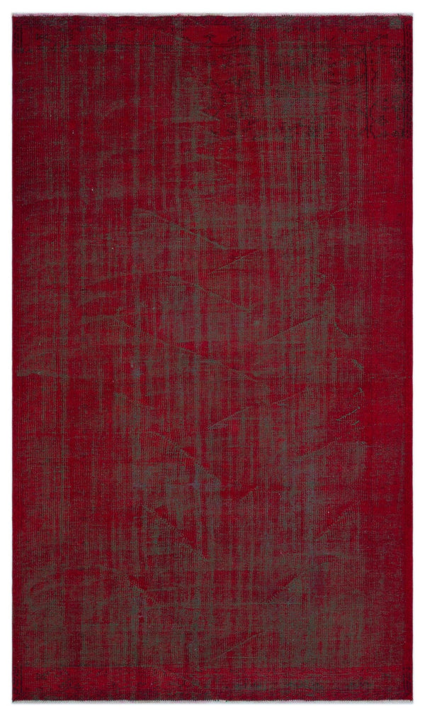 Kırmızı Anadolu Eskitme Modern Yün Halı 167x292 - Özel Seri