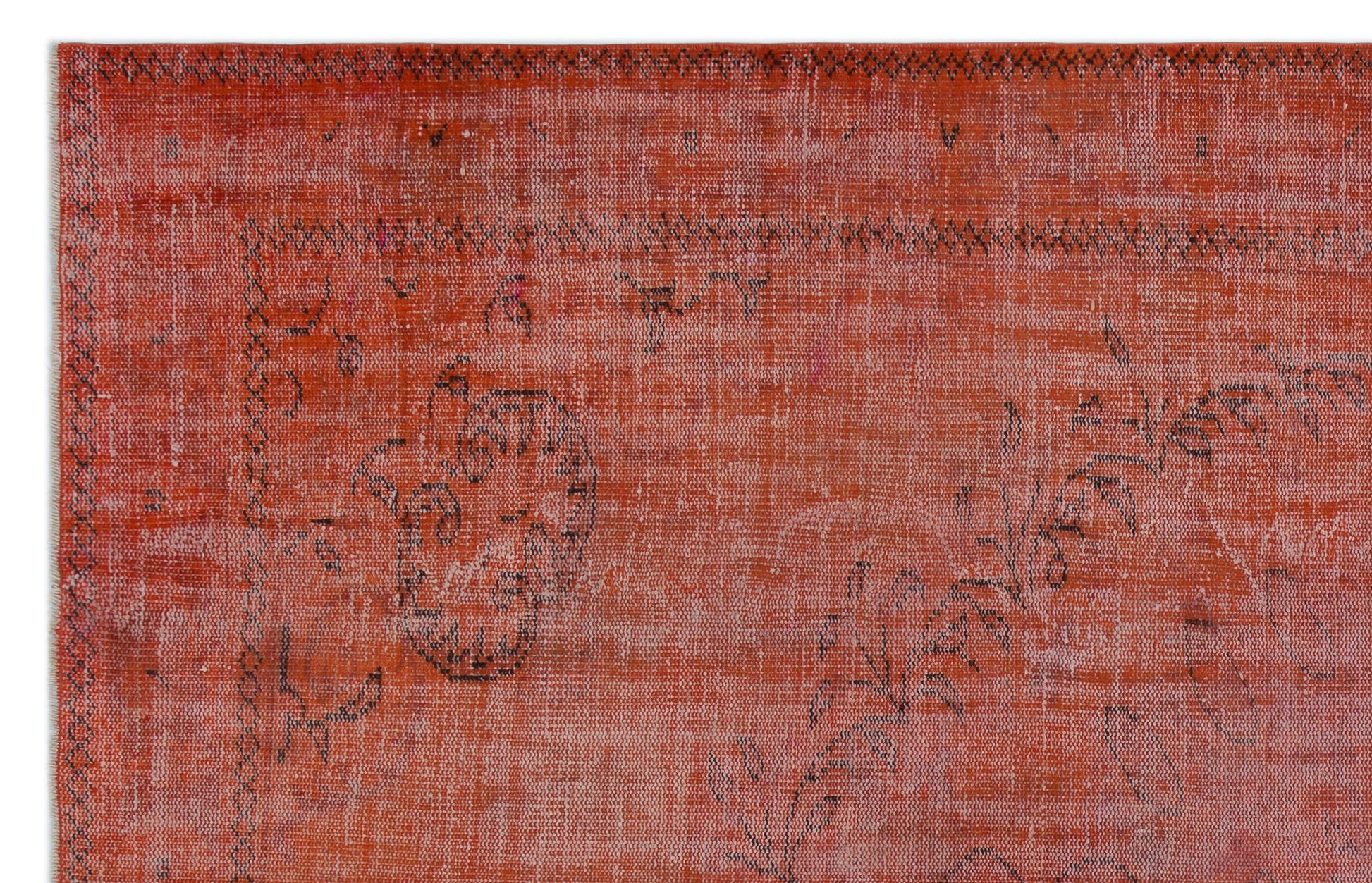 Atina Turuncu Eskitme Yün El Dokuma Halısı 197 x 308 Apex Unique