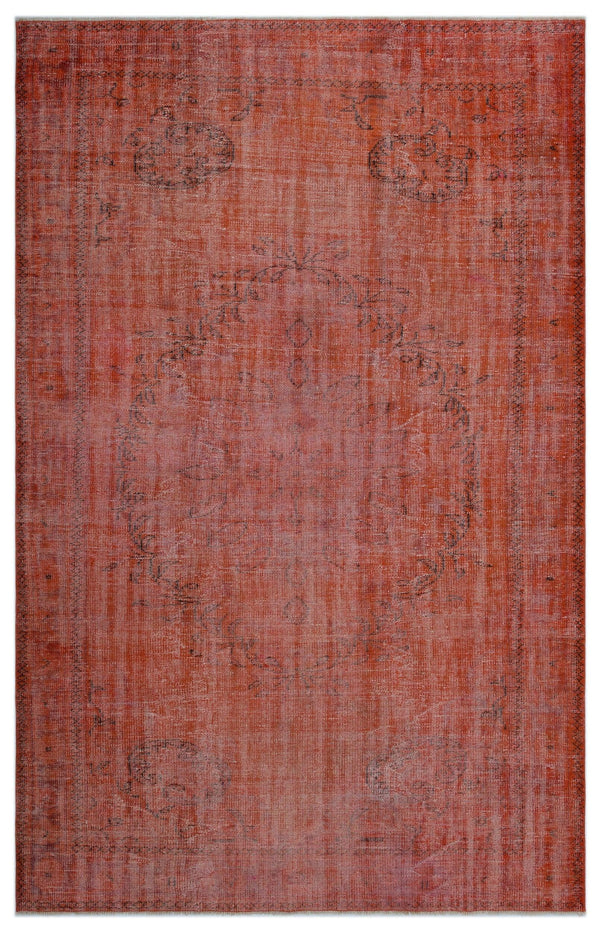 Turuncu Bohem Eskitme Yün Halı 197x308