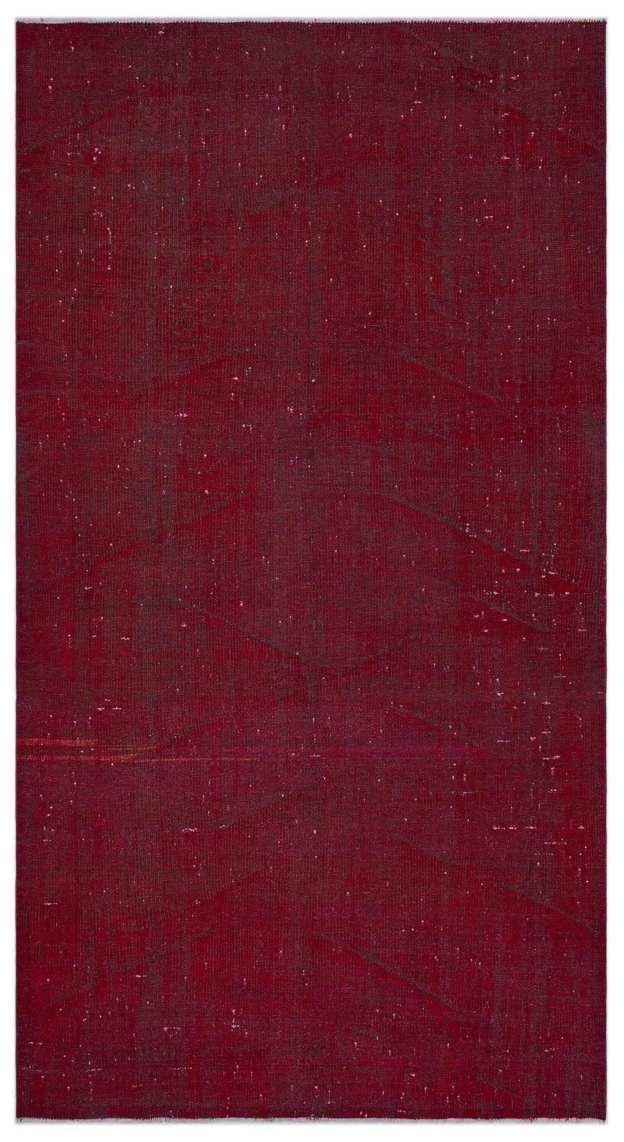 Solid Burgundy Textured Hand-Knotted Wool Rug 158x285 cm (5'2" x 9'4") – in the hallway