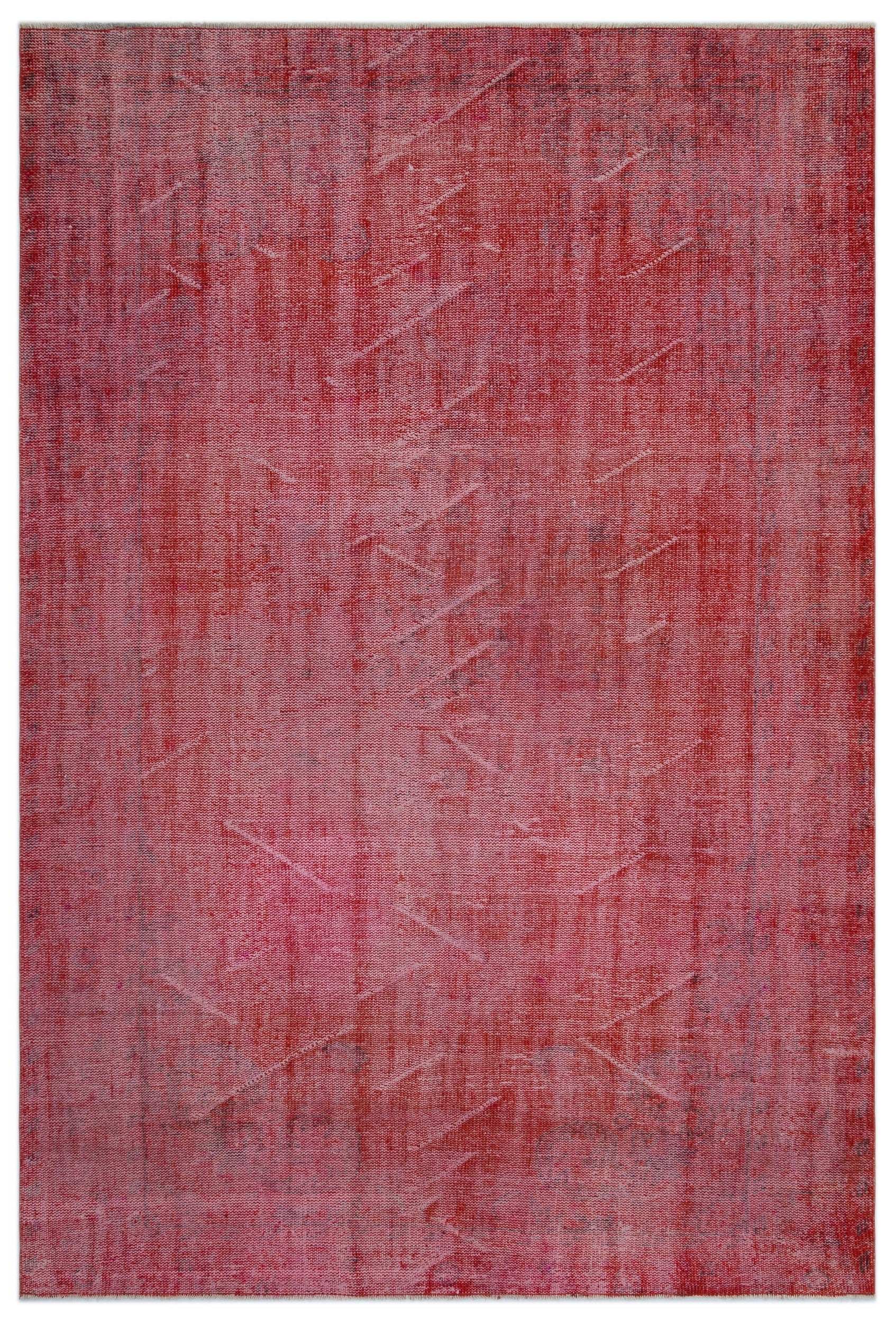 Atina Kırmızı Eskitme Yün El Dokuma Halısı 184 x 274 Apex Unique