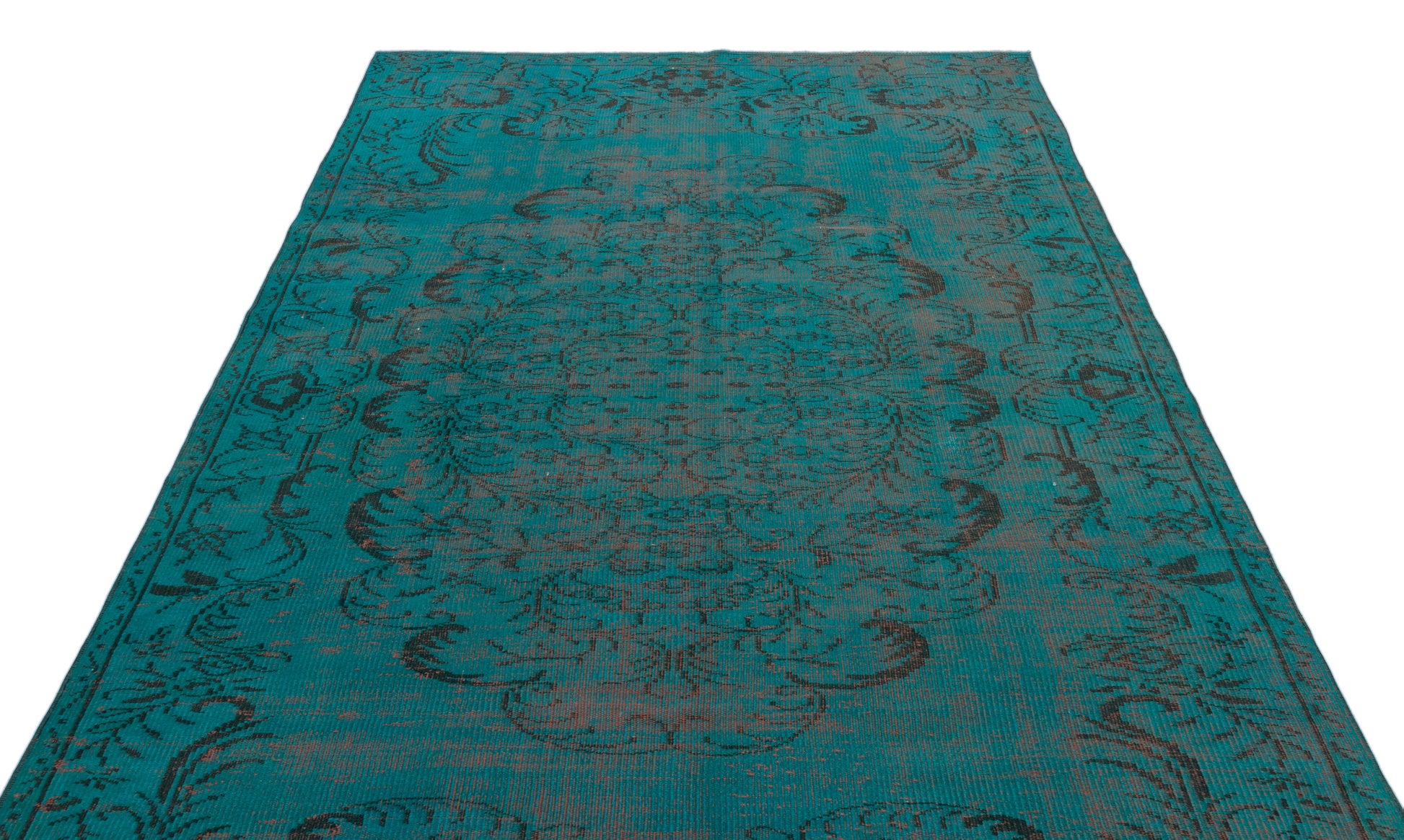 Atina Turkuaz Eskitme Yün El Dokuma Halısı 185 x 287 Apex Unique