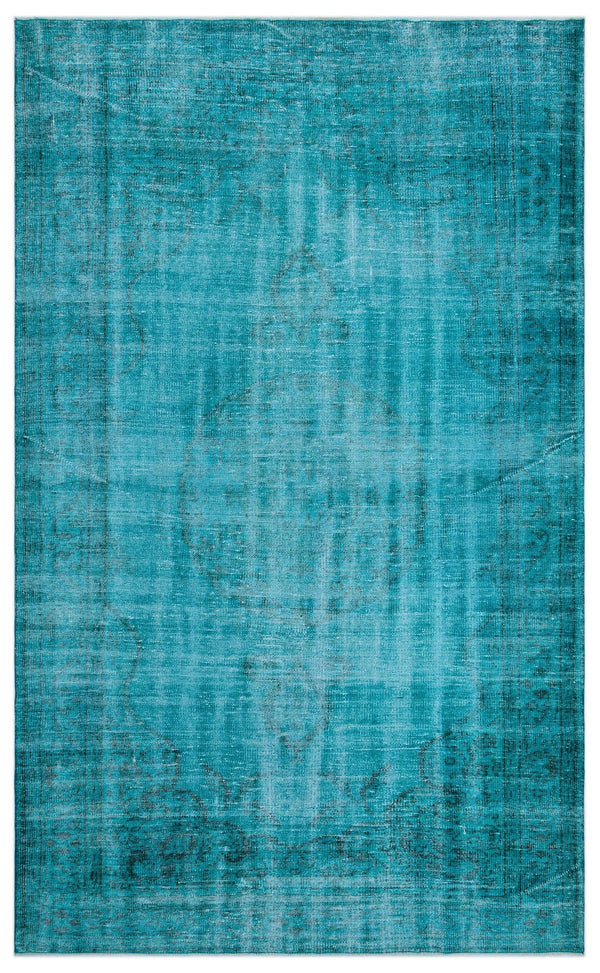 Gri Mavi Bohem Eskitme Yün Halı 185x307