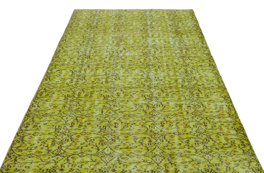 Yeşil Bohem Eskitme Yün Halı 166x264