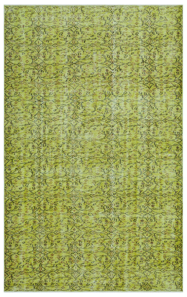 Yeşil Bohem Eskitme Yün Halı 166x264