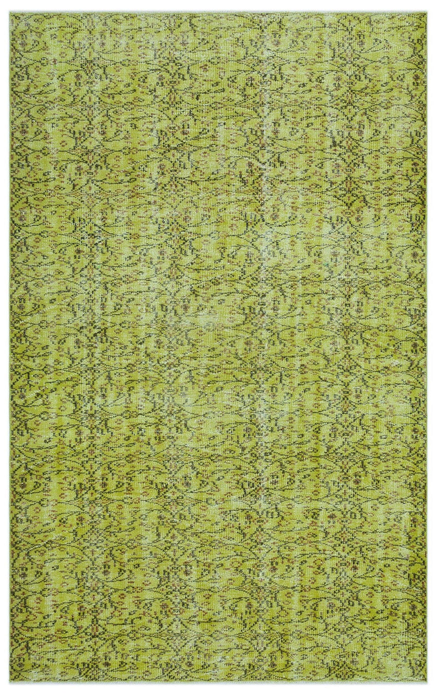 Çiçek Desenli Yeşil El Dokuma Yün Halı 166x264 cm 24204 – Oturma odası kullanımı