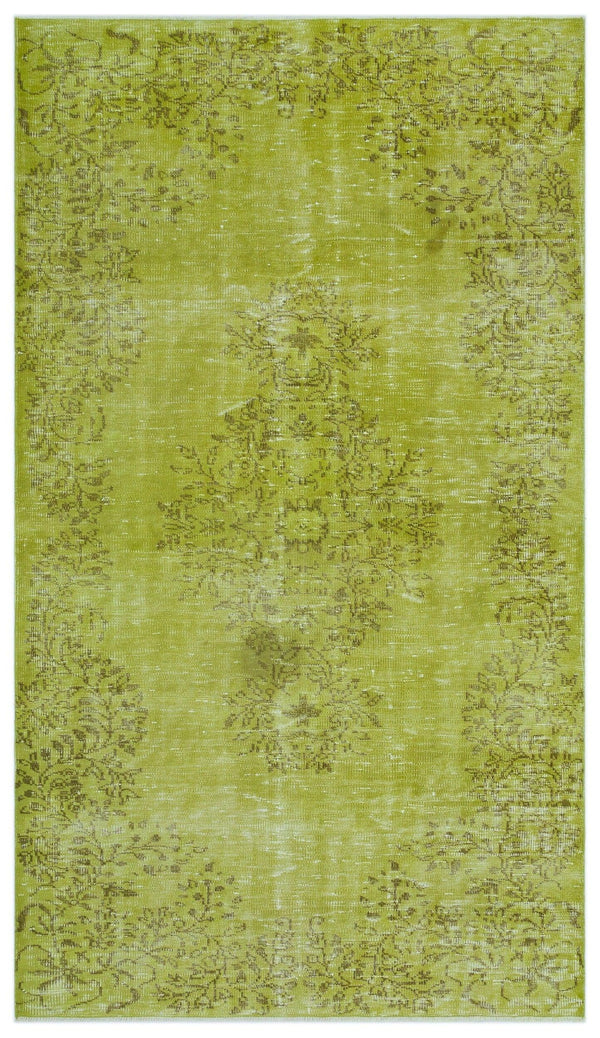 Yeşil Bohem Eskitme Yün Halı 156x274