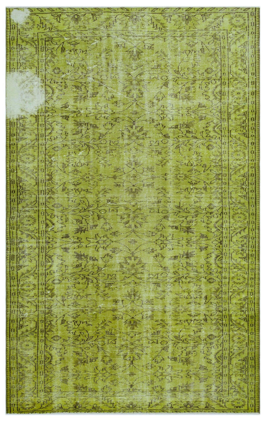 Grüner handgeknüpfter Wollteppich mit Blumenmuster 180x290 cm – im Flur