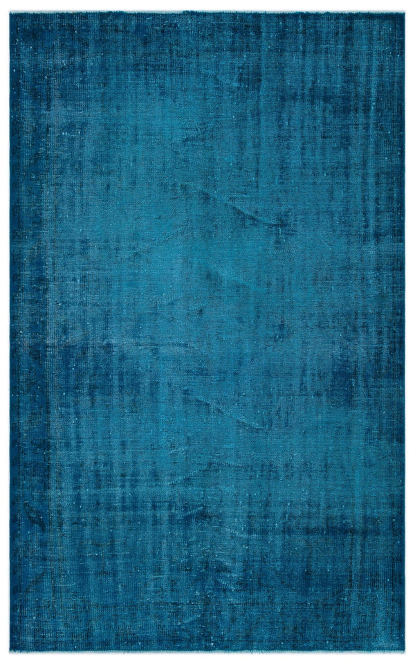 Lacivert Mavi Bohem Eskitme Yün Halı 157x254