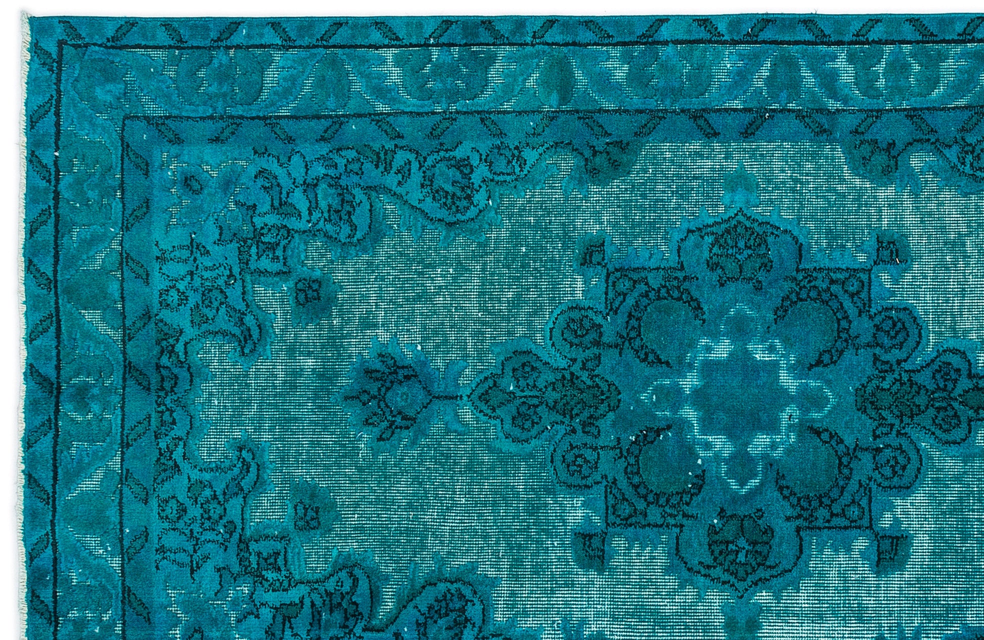 Mora Turkuaz Eskitme Yün El Dokuma Halısı 117 x 210 Apex Unique