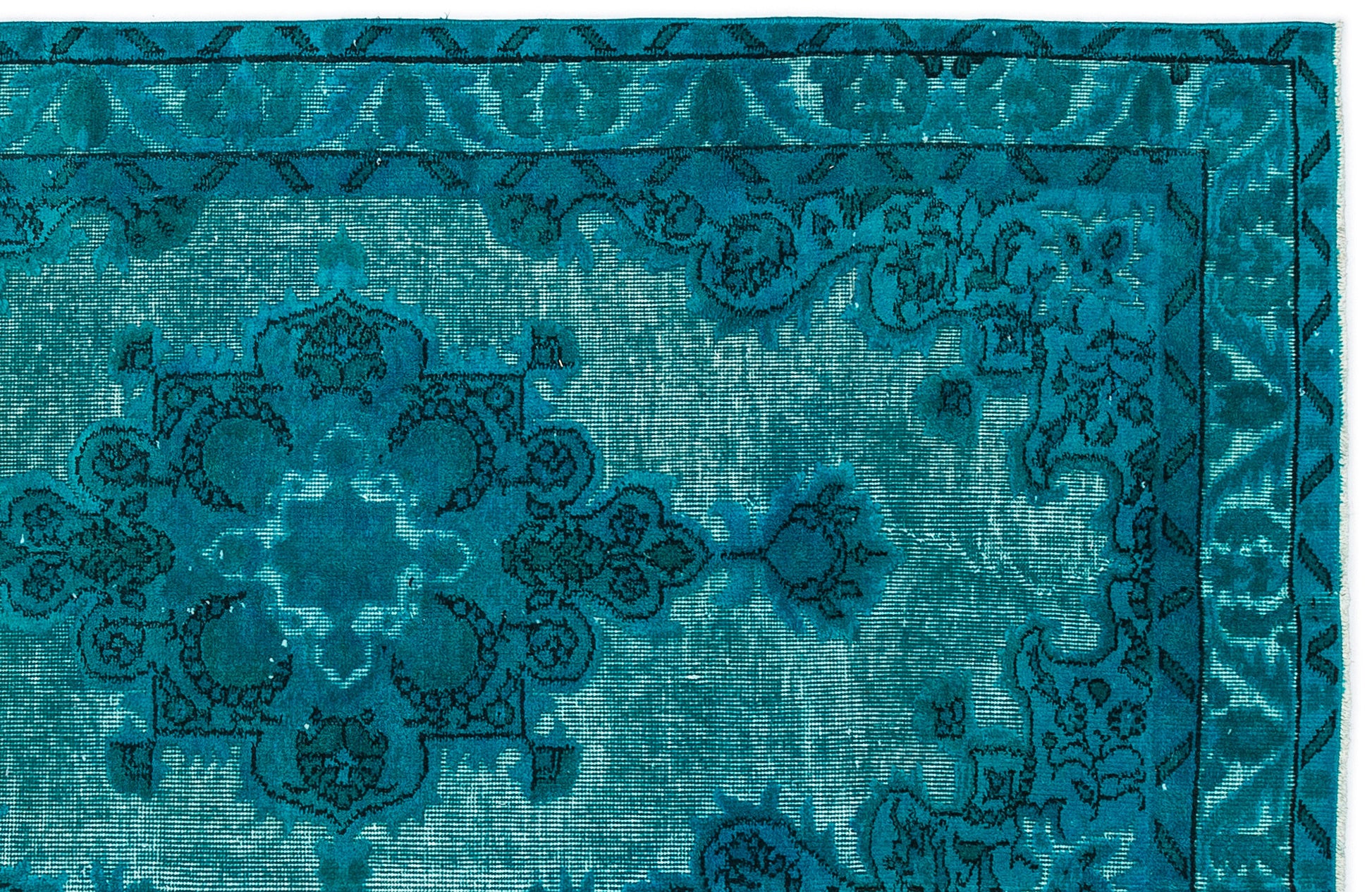 Mora Turkuaz Eskitme Yün El Dokuma Halısı 117 x 210 Apex Unique