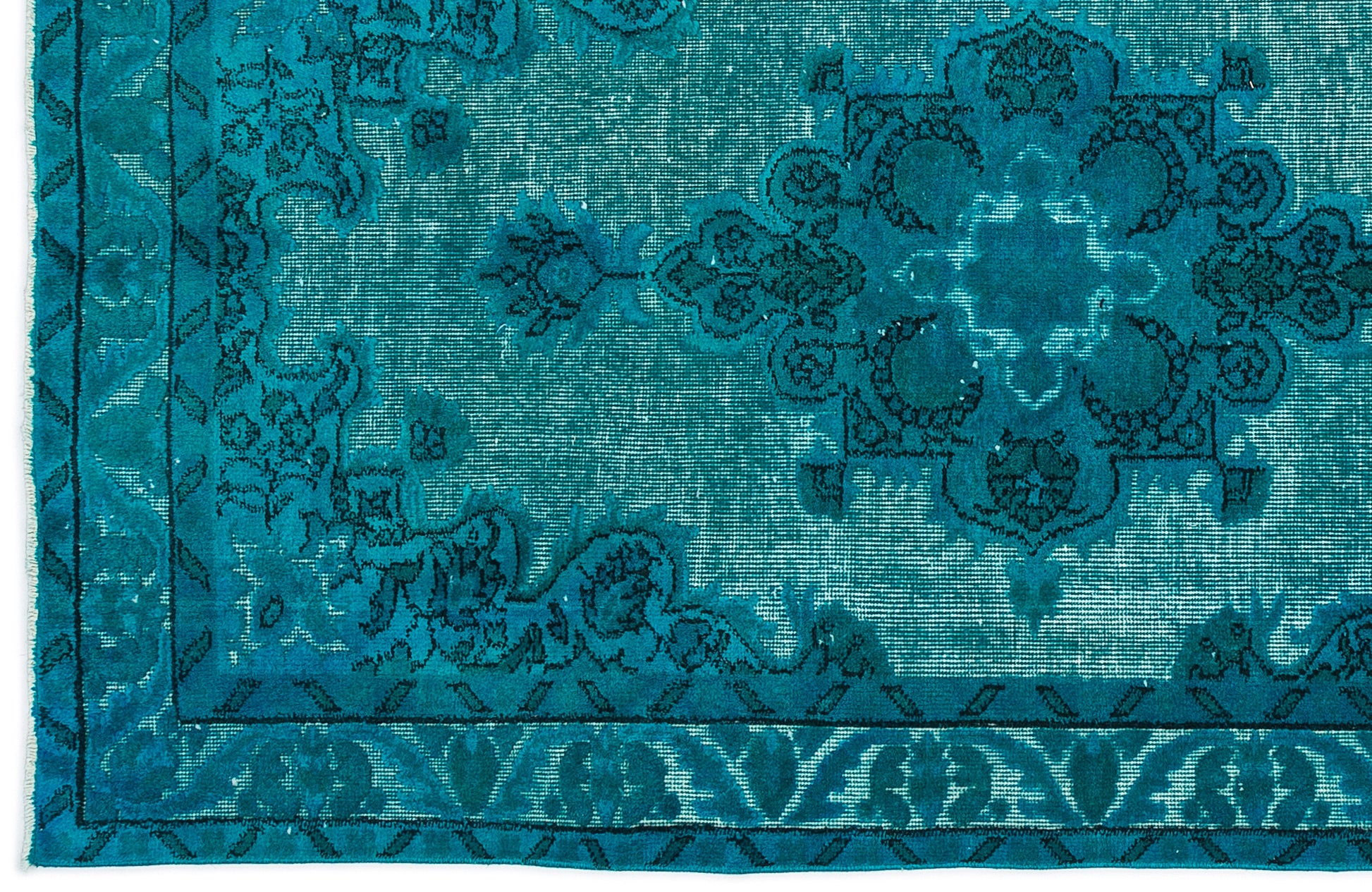 Mora Turkuaz Eskitme Yün El Dokuma Halısı 117 x 210 Apex Unique