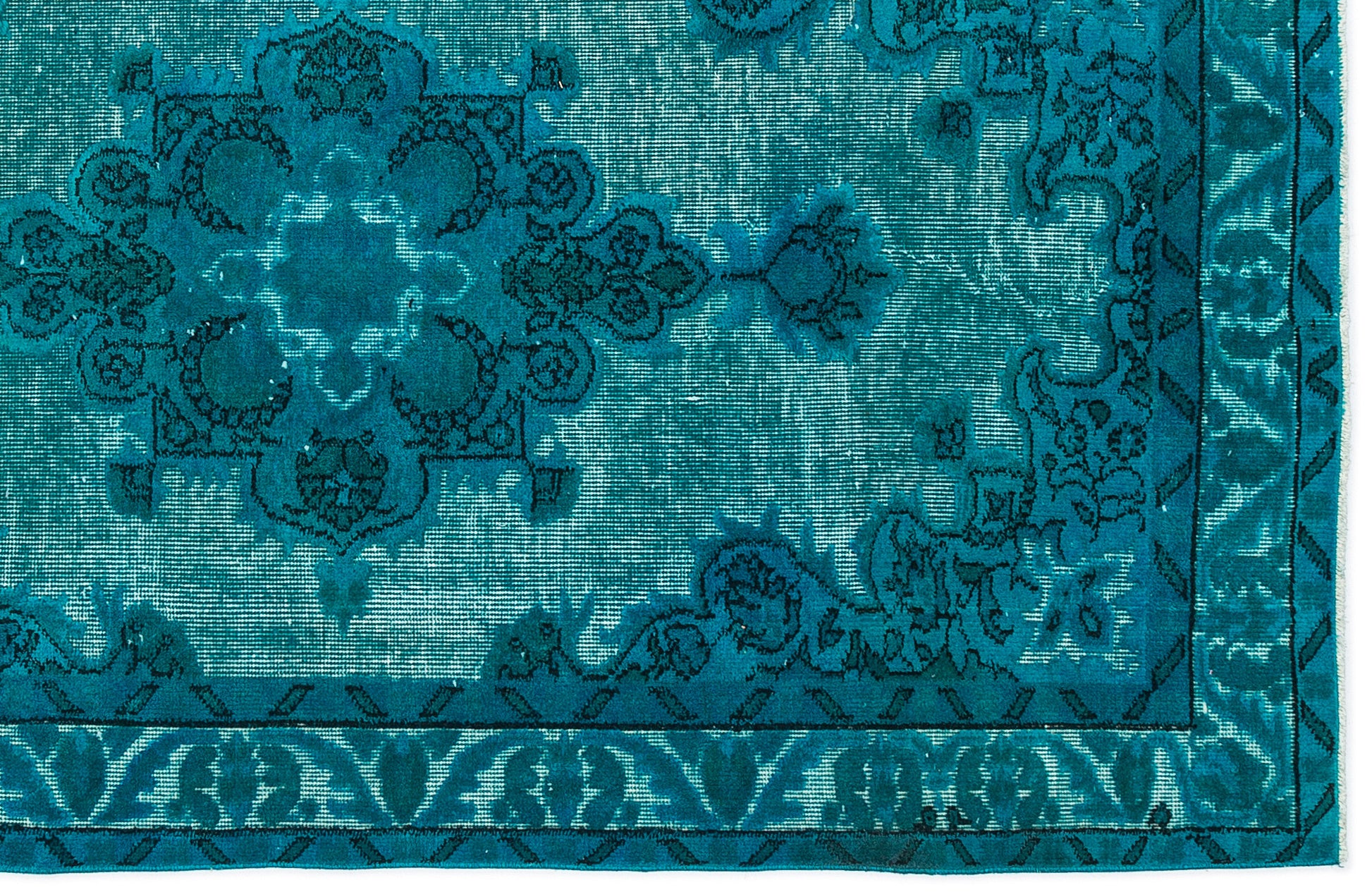 Mora Turkuaz Eskitme Yün El Dokuma Halısı 117 x 210 Apex Unique