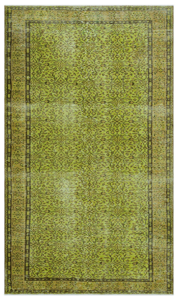 Yeşil Bohem Eskitme Yün Halı 163x278