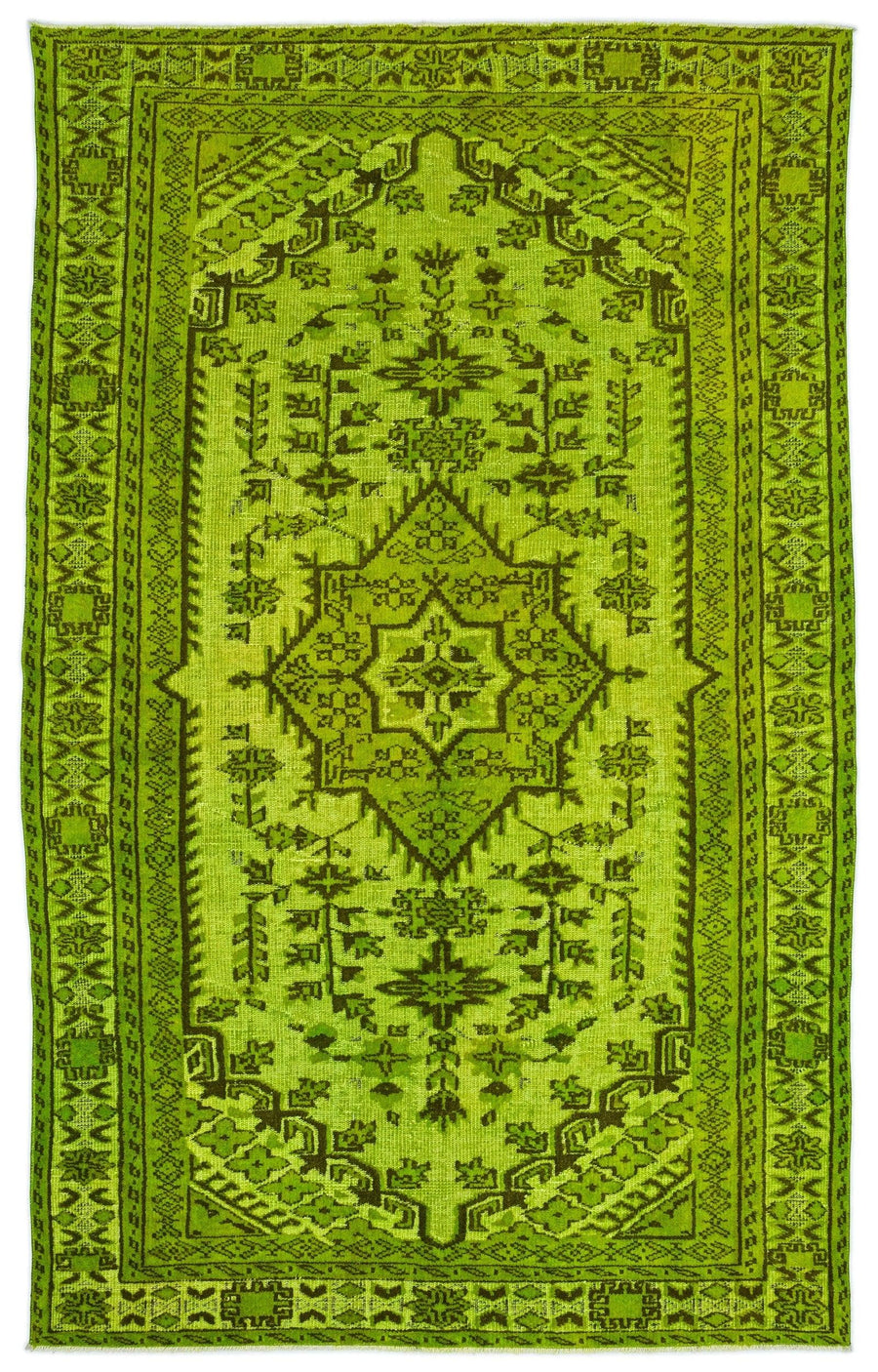 Yeşil Anadolu Bohem Geometrik Yün Halı 178x290 - Özel Seri