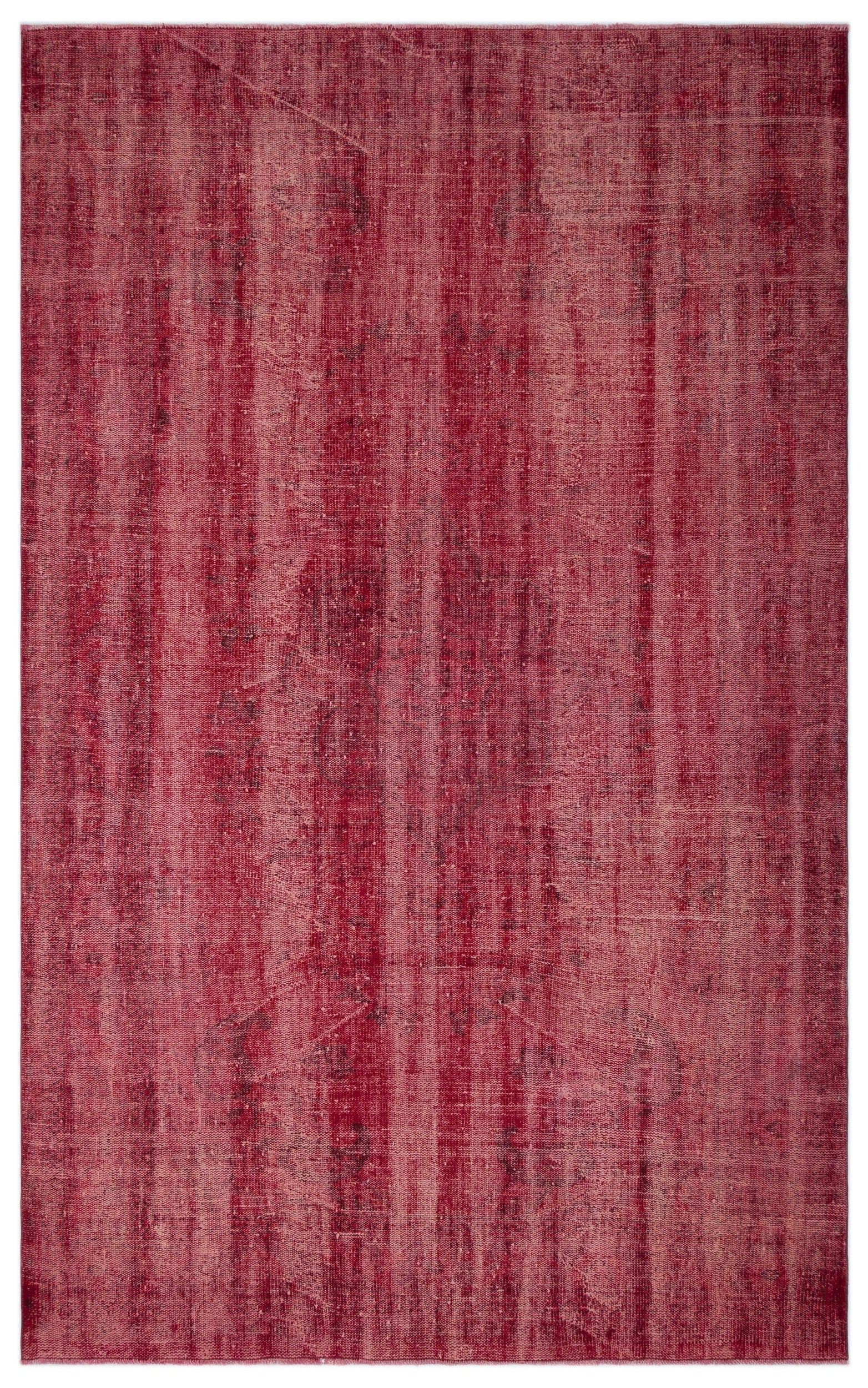 Atina Kırmızı Eskitme Yün El Dokuma Halısı 187 x 308 Apex Unique