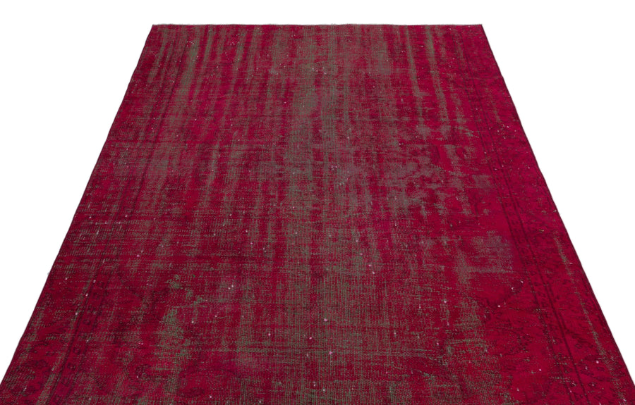 Kırmızı Anadolu Eskitme Modern Yün Halı 167x256 - Özel Seri
