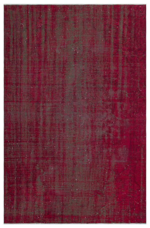 Kırmızı Anadolu Eskitme Modern Yün Halı 167x256 - Özel Seri
