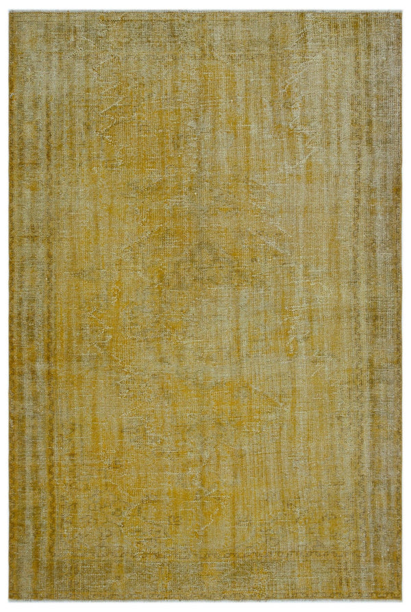 Sarı Bohem Eskitme Yün Halı 193x280