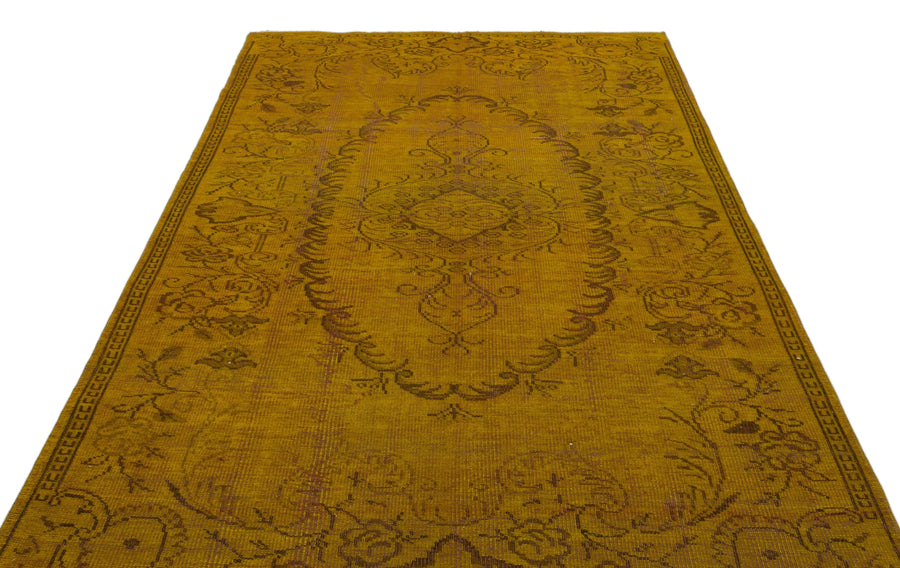 Sarı Anadolu Eskitme Geometrik Yün Halı 180x293 - Özel Seri