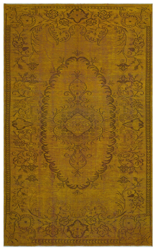 Sarı Anadolu Eskitme Geometrik Yün Halı 180x293 - Özel Seri
