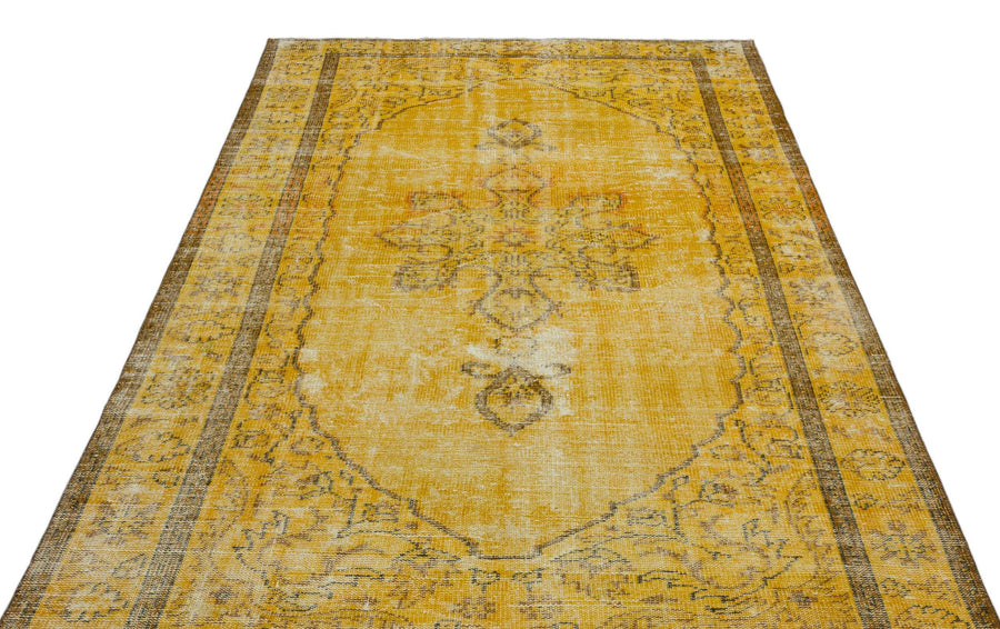 Sarı Geometrik Klasik Yün Halı 169x265