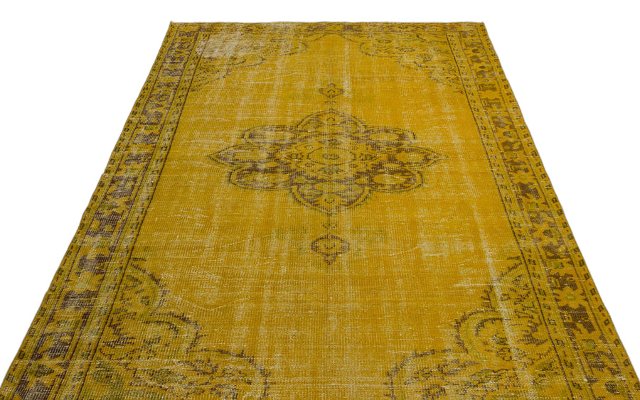 Sarı Bohem Eskitme Yün Halı 176x285