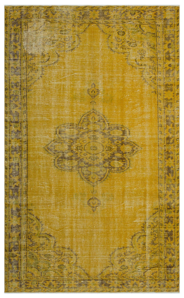 Sarı Bohem Eskitme Yün Halı 176x285