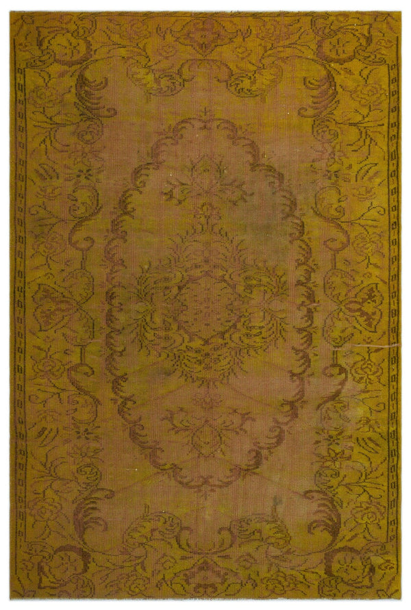 Sarı Anadolu Bohem Eskitme Yün Halı 179x277 - Özel Seri