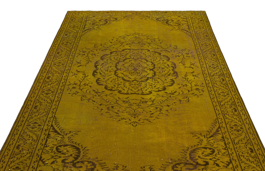 Sarı Geometrik Klasik Yün Halı 175x281