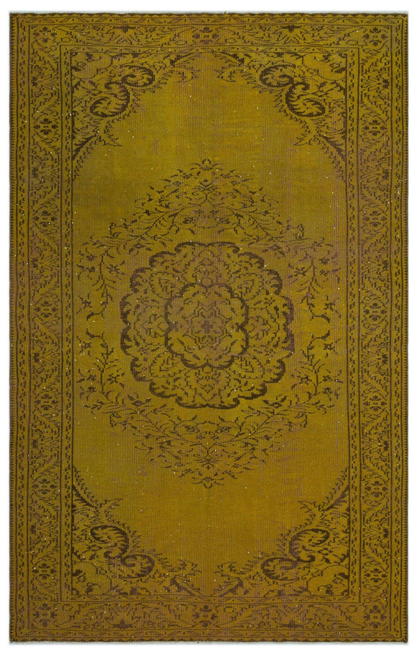 Sarı Geometrik Klasik Yün Halı 175x281