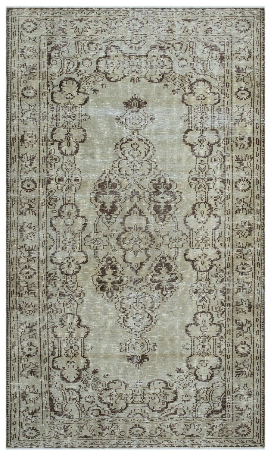 Beiger Orientteppich mit braunem Medaillon 156x271 cm – im Flur