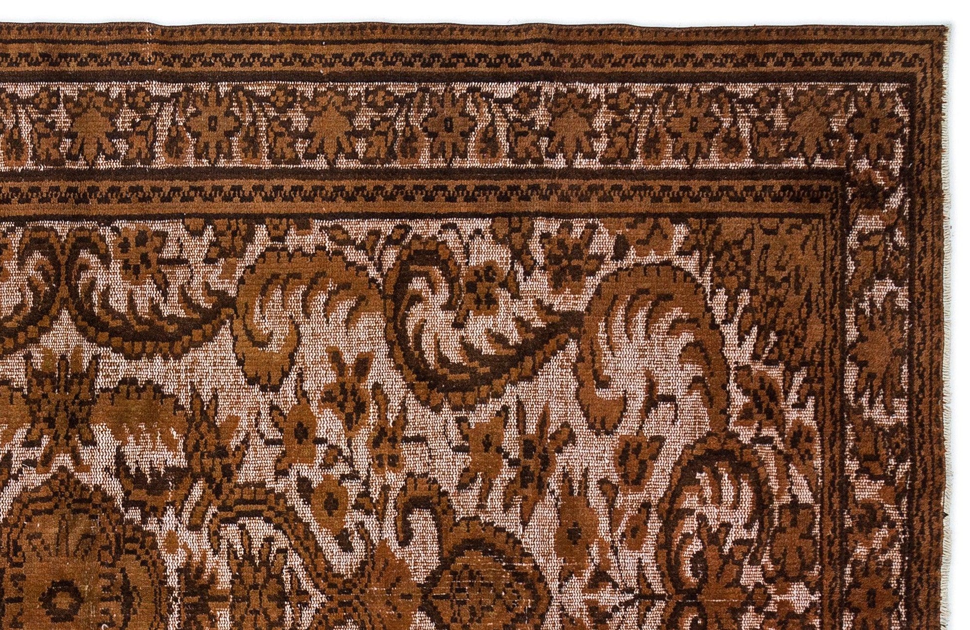 Bej Krem Anadolu Çiçekli Yün Halı 170x254 - Özel Seri