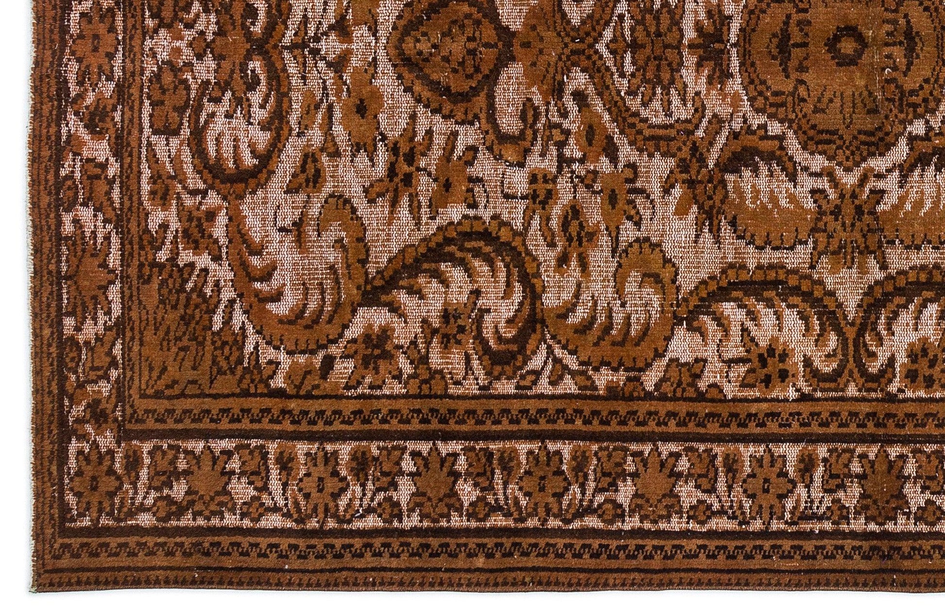 Bej Krem Anadolu Çiçekli Yün Halı 170x254 - Özel Seri