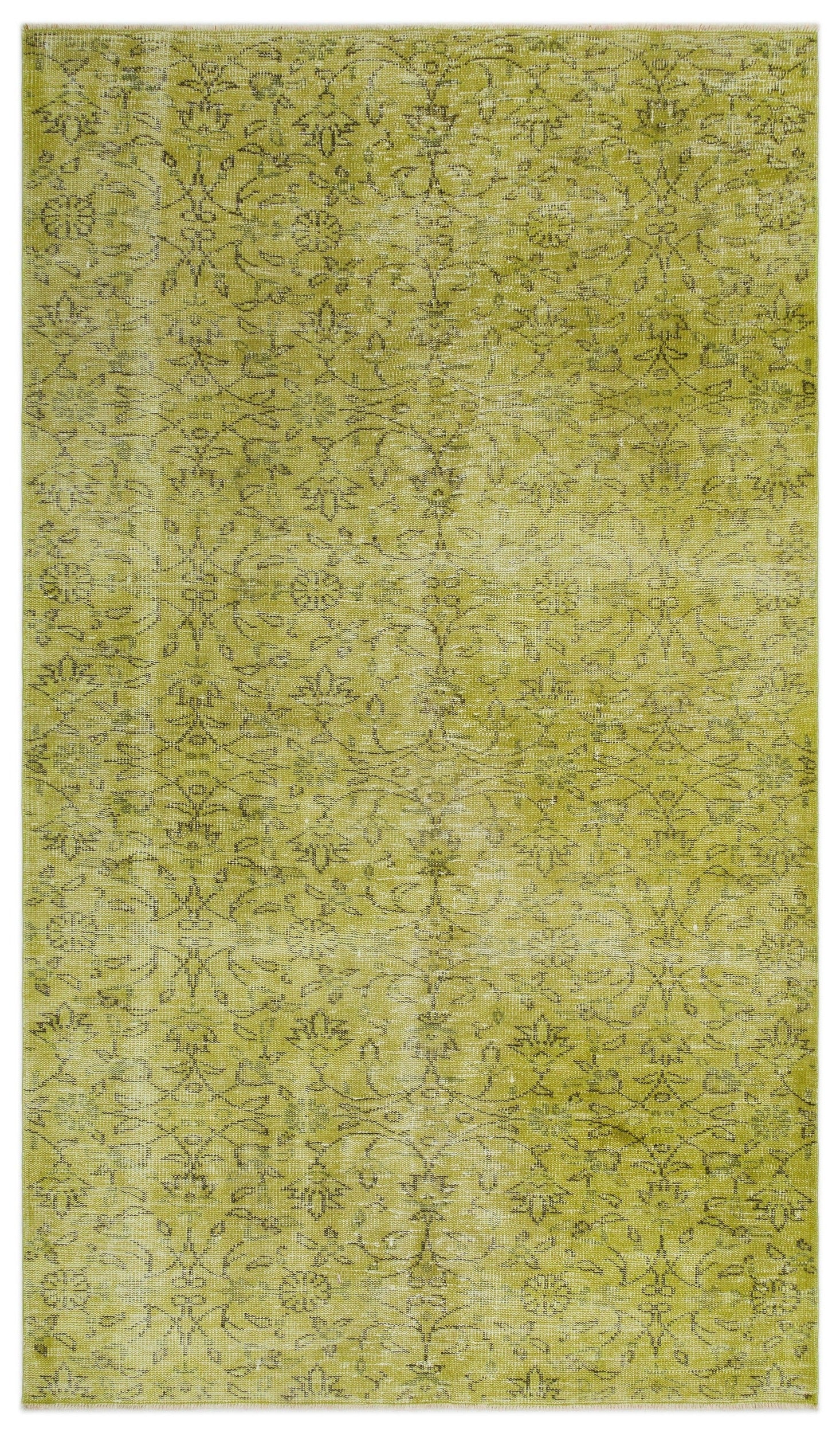 Atina Sarı Eskitme Yün El Dokuma Halısı 145 x 250 Apex Unique