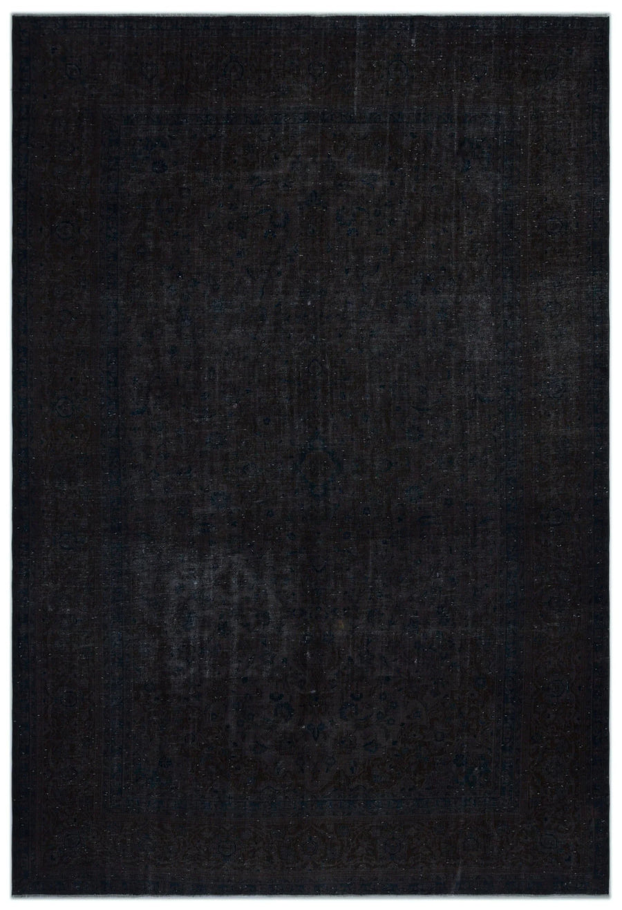 Schwarzer handgeknüpfter Wollteppich mit Textur 277x405 cm – im Wohnzimmer
