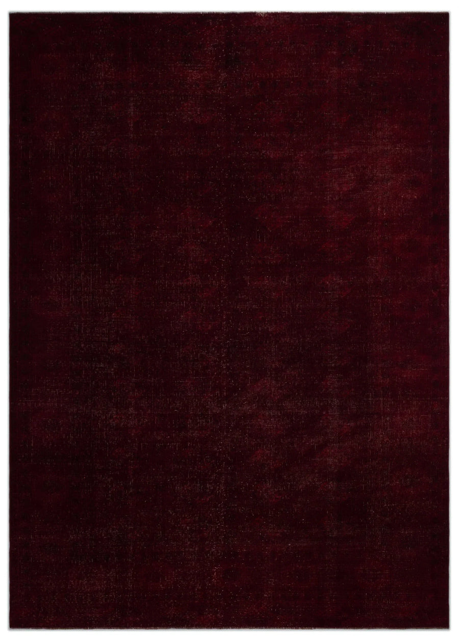 Vintage Burgundy Hand-Knotted Wool Rug 270x375 cm (8'10" x 12'4") – in the living room