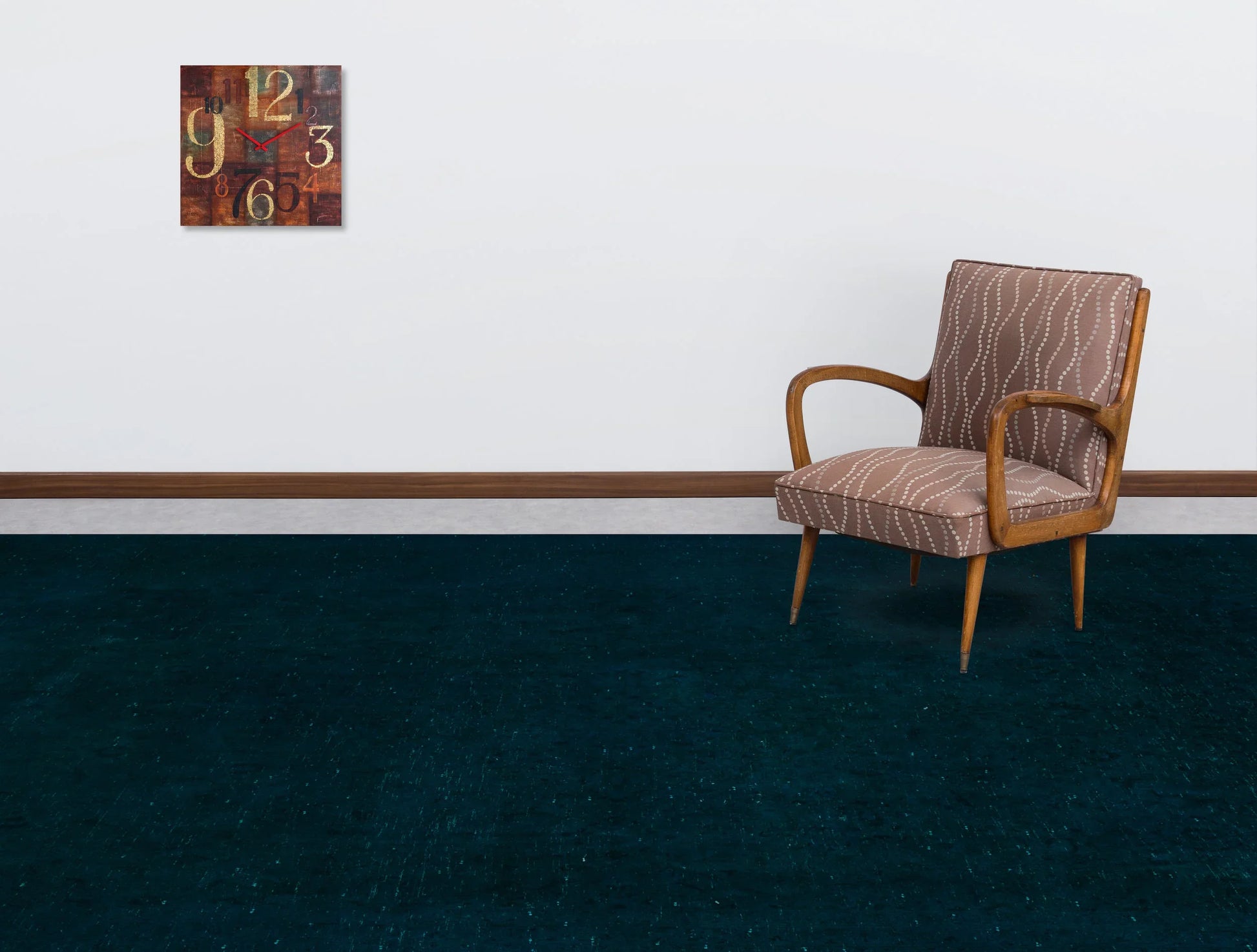 Antrasit Lacivert Eskitme Modern Yün Halı 285x440