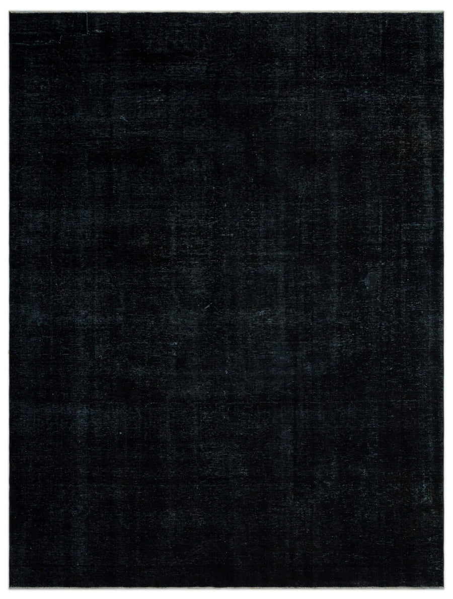 Large Black Solid Hand-Knotted Wool Rug 308x408 cm (10'1" x 13'5") – in the living room