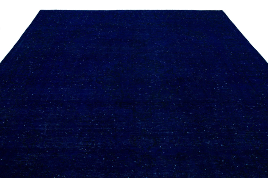 Mavi Eskitme Madalyonlu Yün Halı 277x406