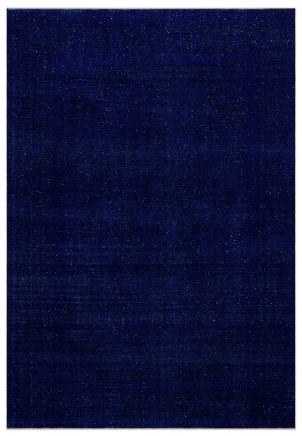 Mavi Eskitme Madalyonlu Yün Halı 277x406