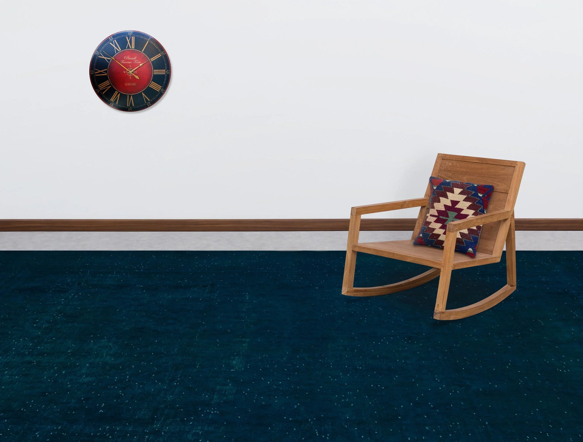 Lacivert Mavi Modern Yün Halı 296x396