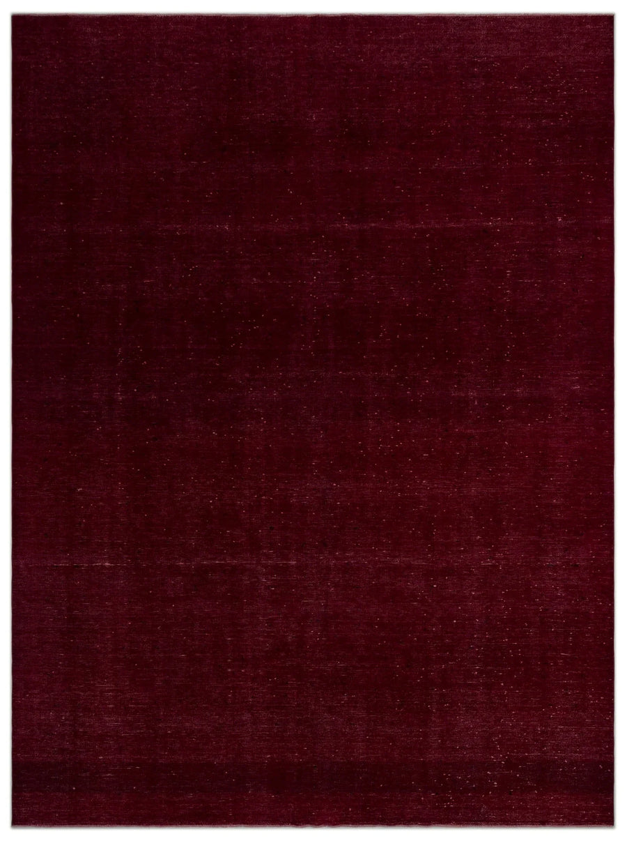 Düz Bordo Modern El Dokuma Yün Halı 293x395 cm 24552 – Oturma odası kullanımı