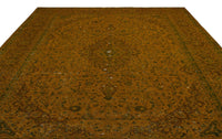 Gold & Cream Medallion Hand-Knotted Wool Rug 305x413 cm (10' x 13'7")