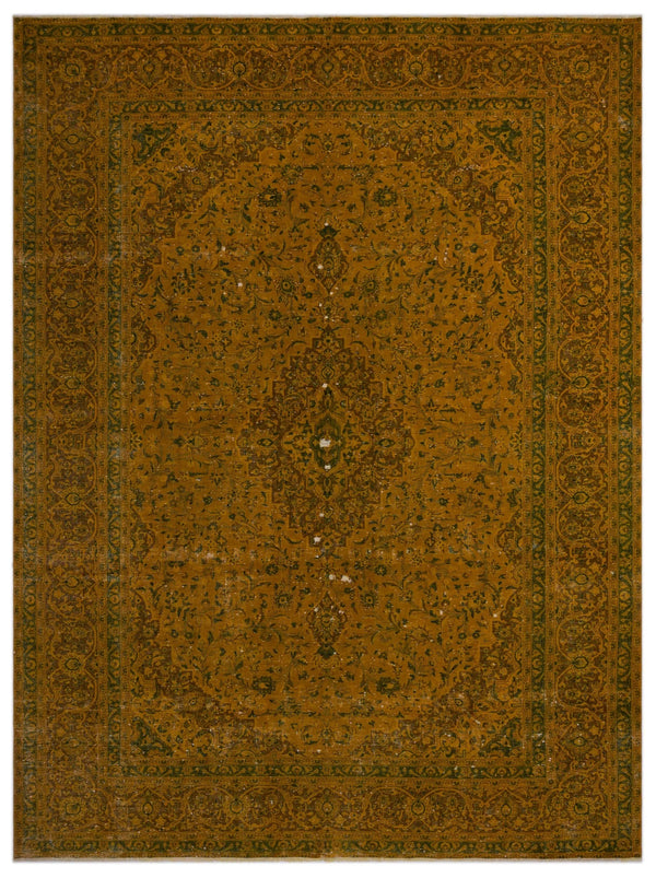 Sarı Eskitme Klasik Yün Halı 305x413