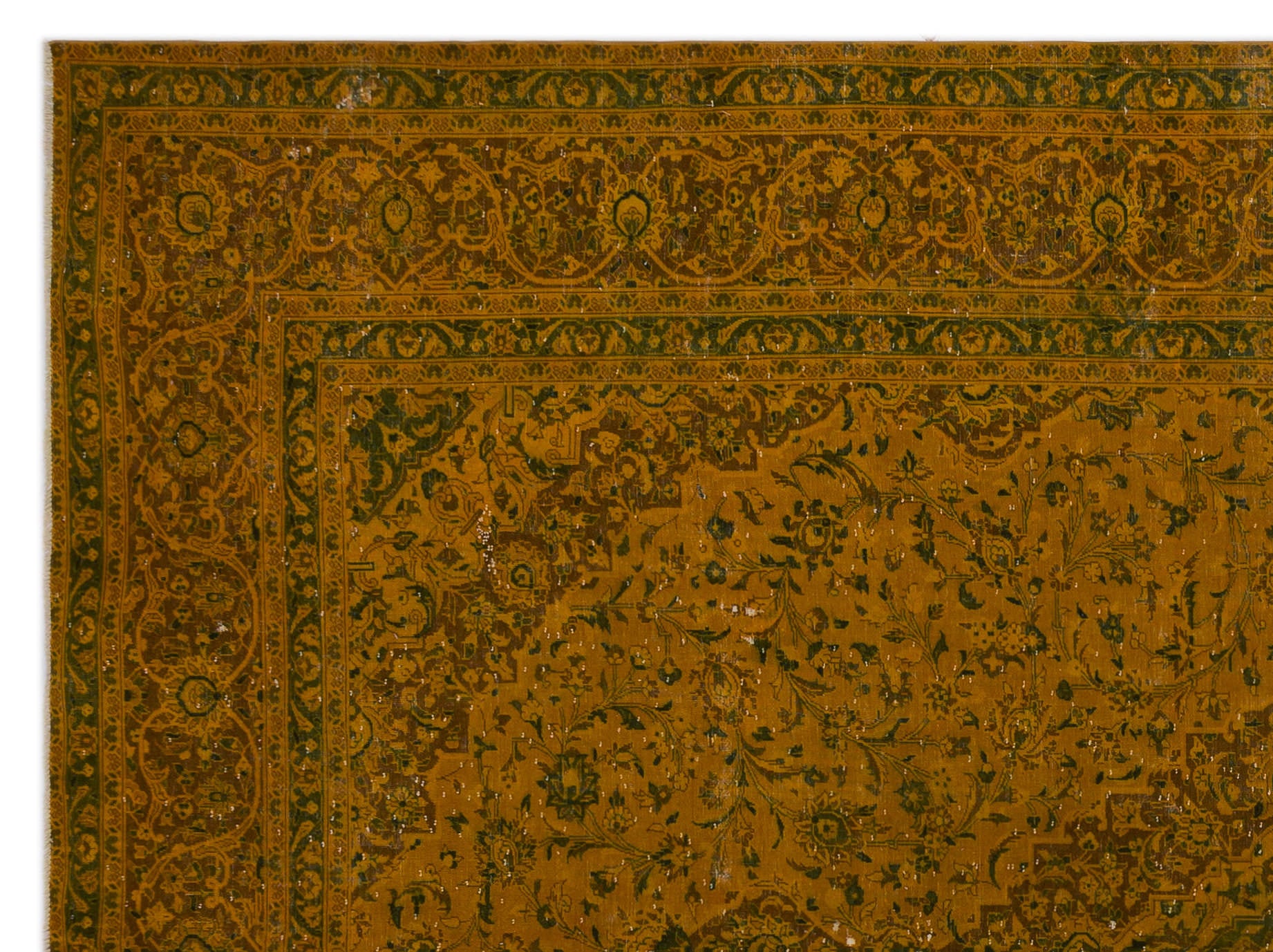 Epir Sarı Eskitme Yün El Dokuma Halısı 305 x 413 Apex Unique